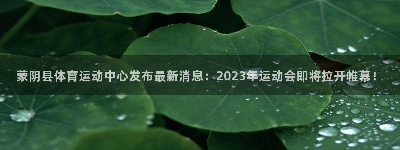 3377体育是正规平台吗：蒙阴县体育运动中心发布最新消息：2023年运动会即将拉开帷幕！